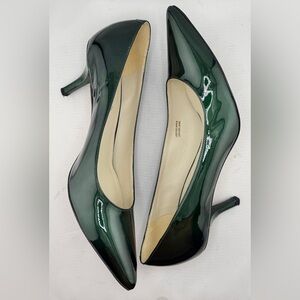 Via Spiga Dark Green Patent Leather Heels